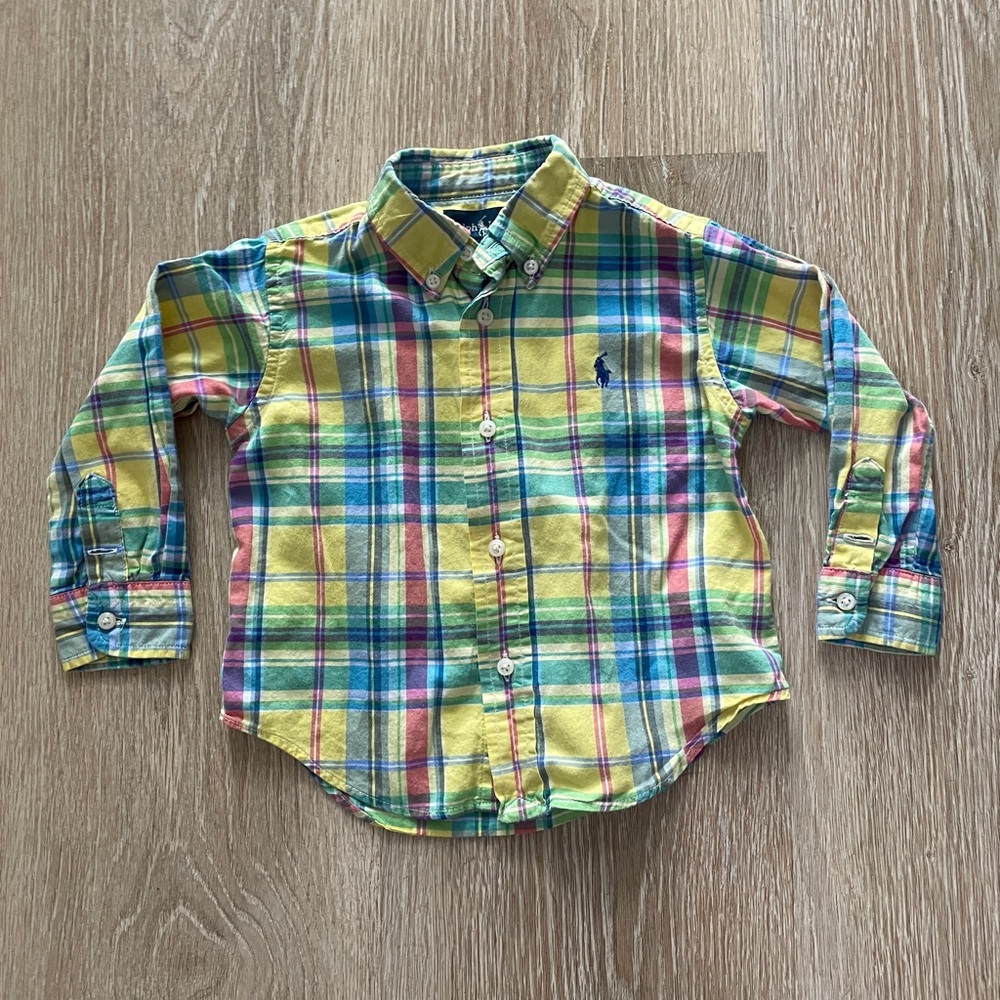 Ralph Lauren Kids Plaid Shirt - Yellow, Blue, Green